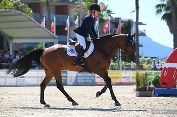 Britain's Young Rider team in Second after Round 1 of the FEI Jumping Youth European Championship.